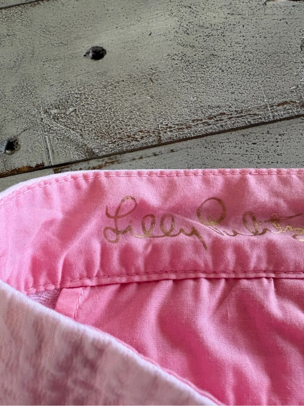 Lilly Pulitzer Buttercup Short Pink Seersucker Scallop Hem SZ 12 EUC